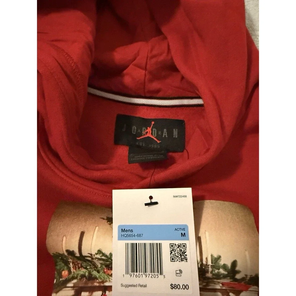 Nike Air Jordan Jumpman Chimney Men's Red Hoodie HQ5654 687 Medium NWT - Picture 4 of 8